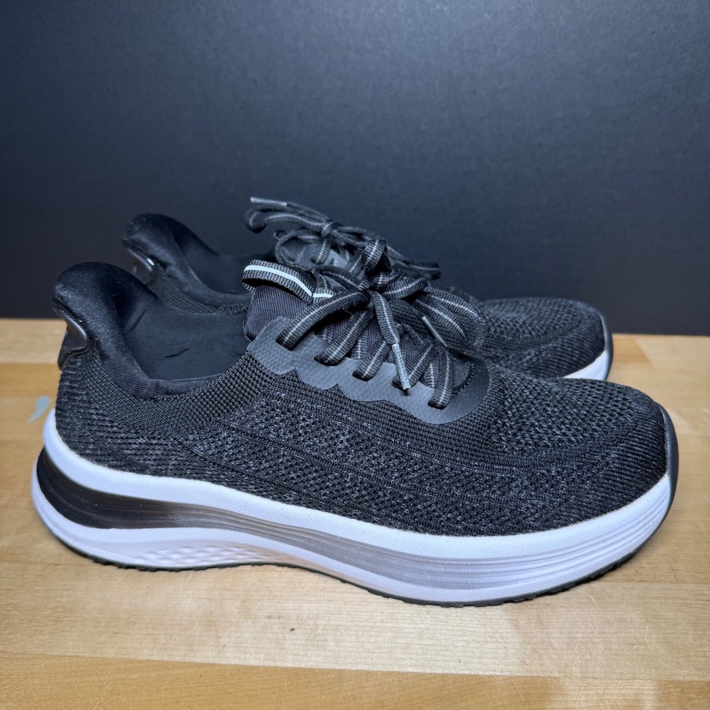 OrthoFeet 80023 Womens Black Knit Athletic Walking Sneakers Size 8 B Medium - Picture 6 of 10